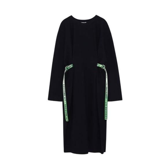 ZARA Logo Straps Shift Midi Dress Contemporary - Picture 2 of 5
